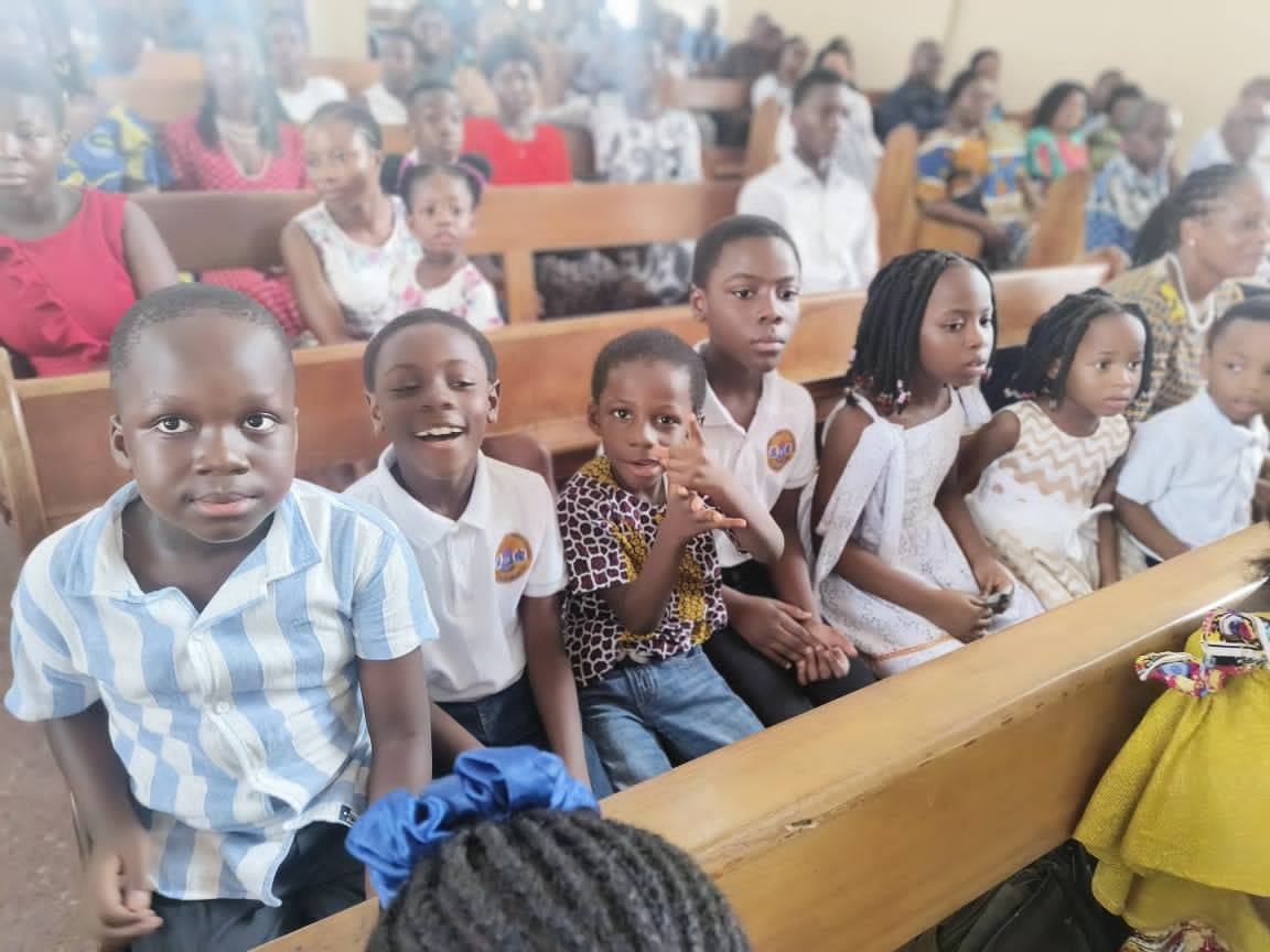 Children during Sunday school activity